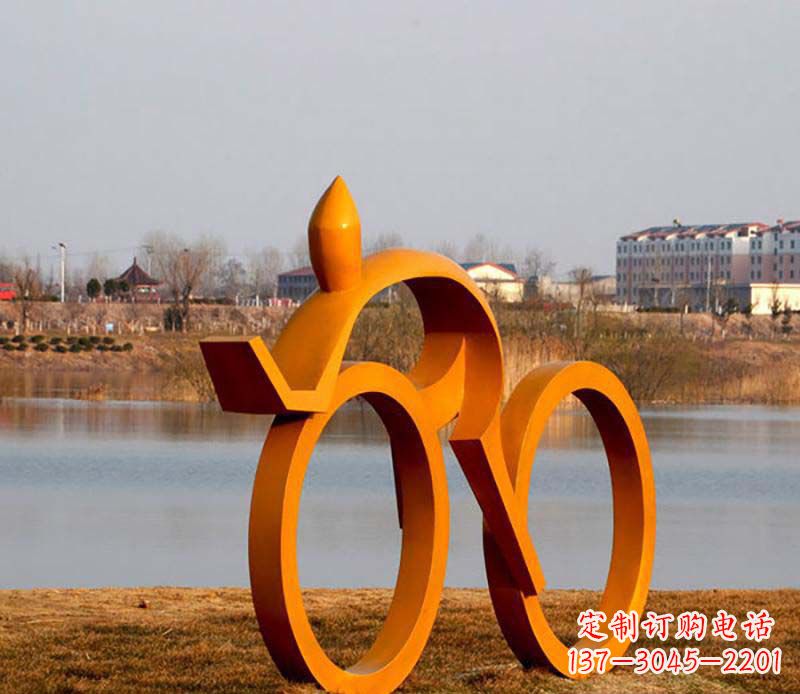 广西产品名称健康运动不锈钢骑自行车人物雕塑