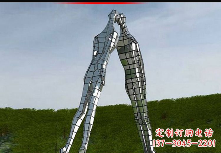 广西爱的无限,不锈钢情侣人物雕塑