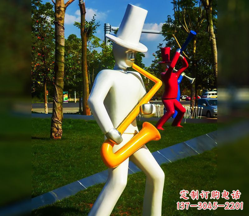 广西精美的萨克斯不锈钢雕塑