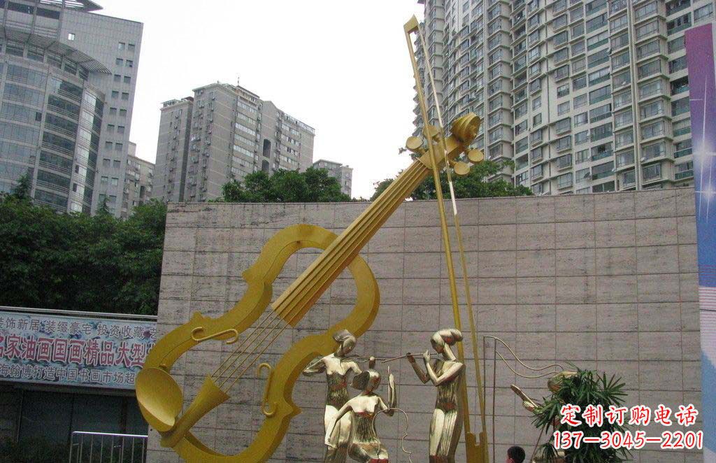 广西不锈钢演奏大提琴雕塑