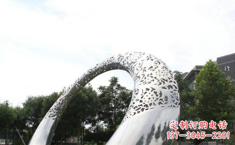 广西优雅定制不锈钢圆形拱门雕塑