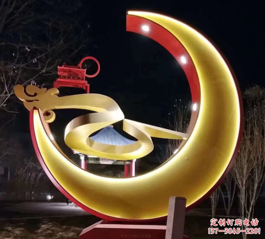 广西精致不锈钢月亮雕塑