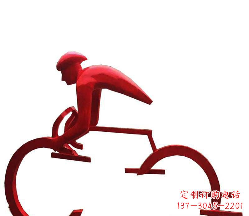 广西公园主题不锈钢自行车雕塑