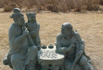 广西八仙下棋铜雕塑