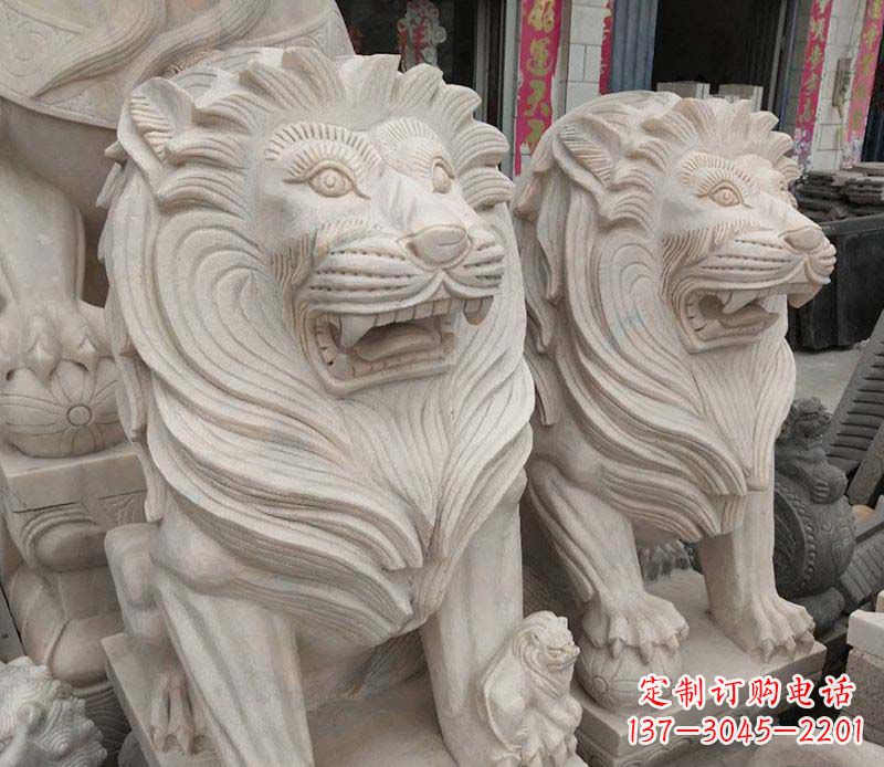 广西西洋狮石雕动物雕塑