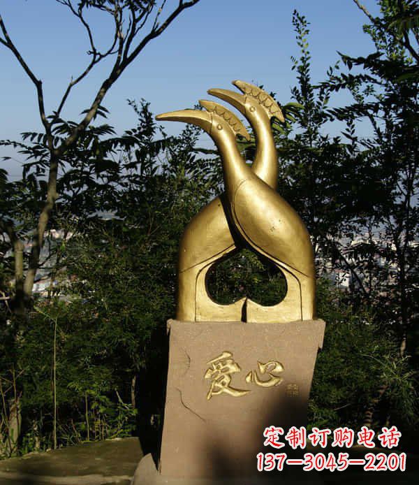广西新中式装饰铜雕 孔雀景观雕塑