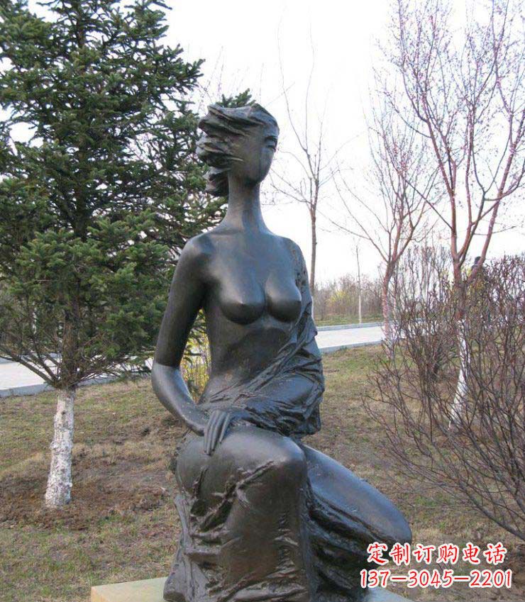 广西庄重美丽的女人铜雕塑
