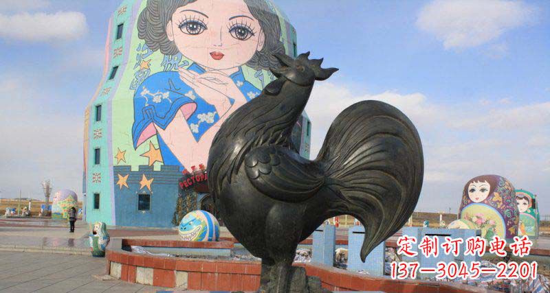 广西艺术精美的公鸡雕塑