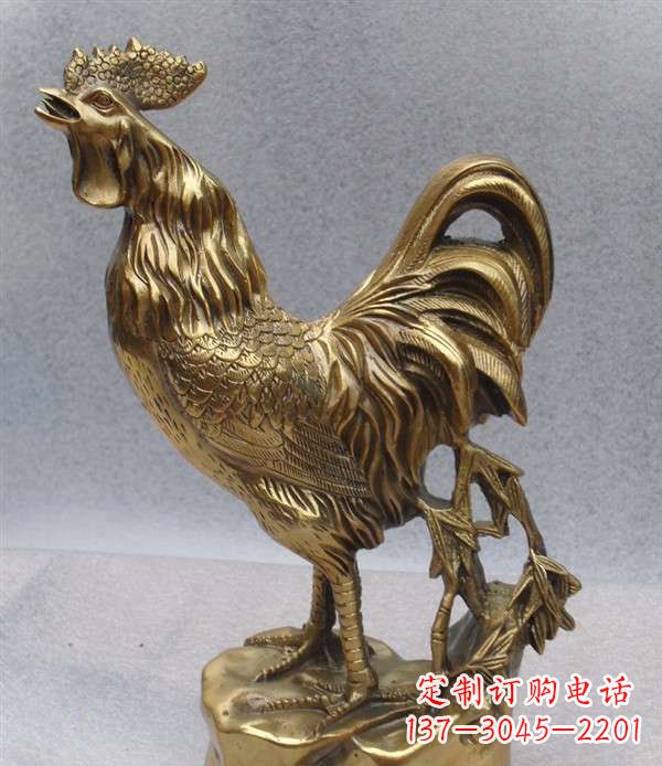 广西经典公鸡铜雕