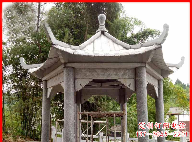 广西公园大理石六角凉亭石雕