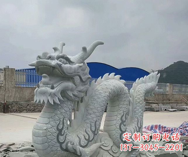 广西公园大理石生肖龙景观石雕 (2)