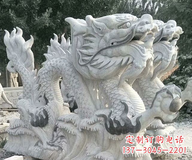广西公园大理石生肖龙景观石雕