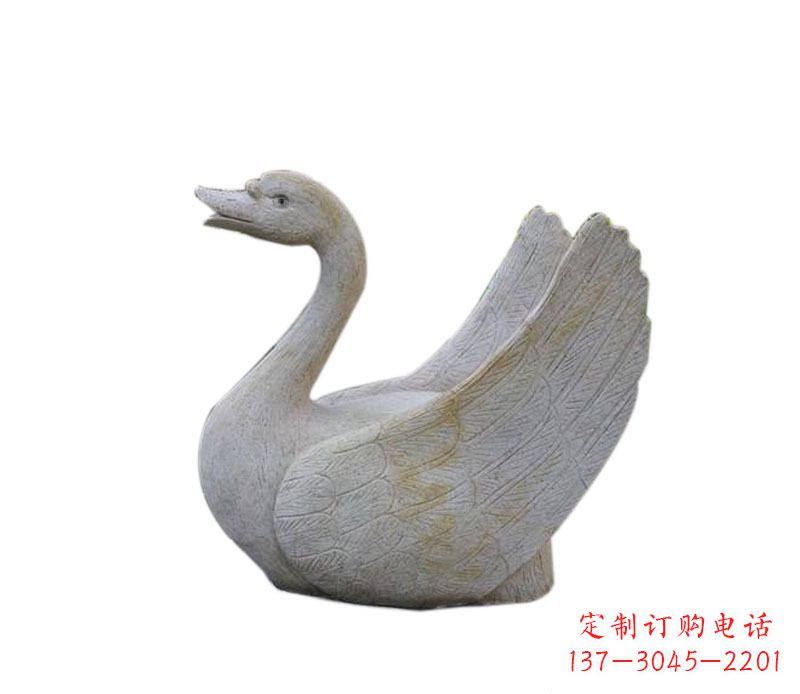 广西公园大理石天鹅喷泉景观石雕