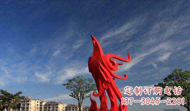 广西公园大型不锈钢凤凰雕塑