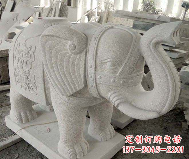 广西公园动物大理石大象石雕 (3)
