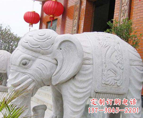 广西公园动物大理石大象石雕