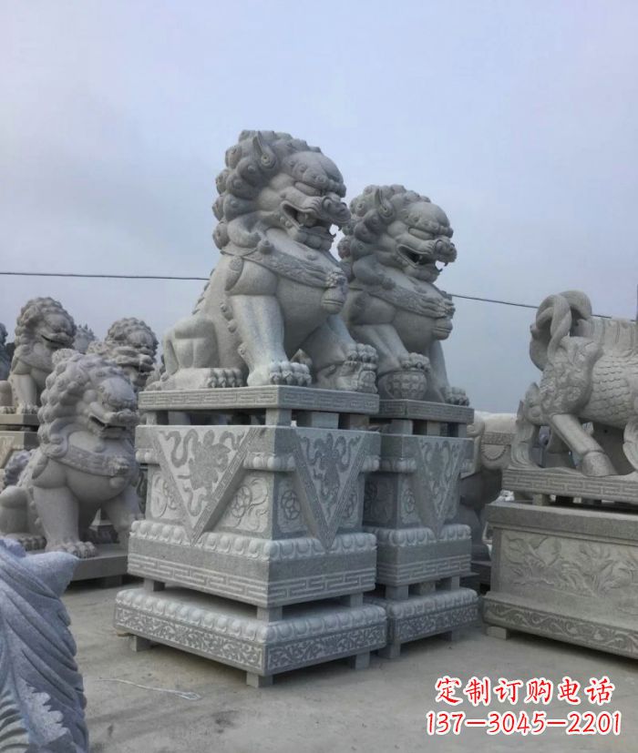 广西公园动物大理石狮子石雕 (4)