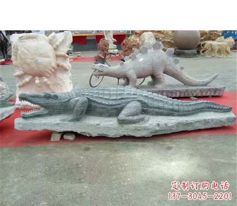 广西公园动物鳄鱼石雕