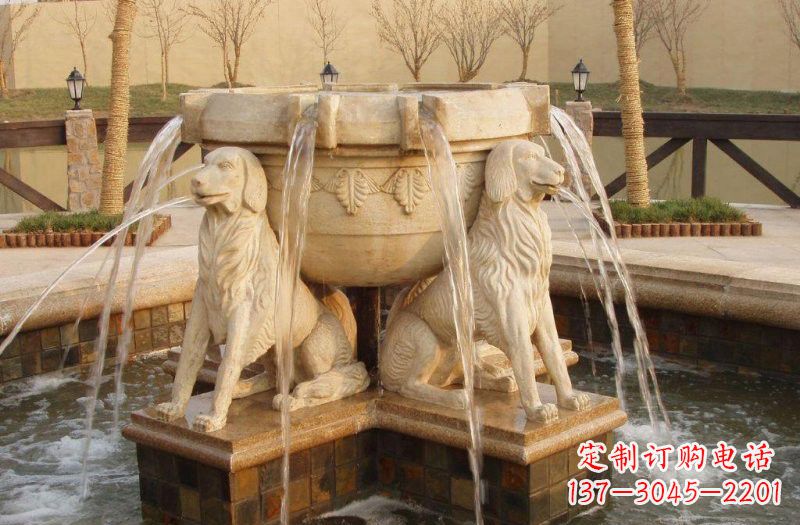 广西喷泉狗石雕