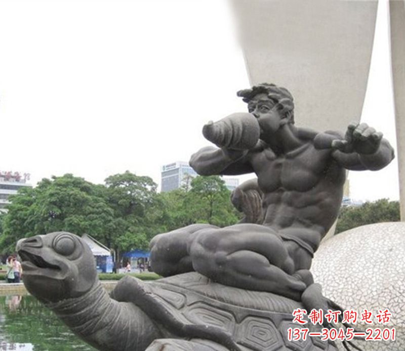 广西海龟雕塑,漫步沙滩时的自然之美