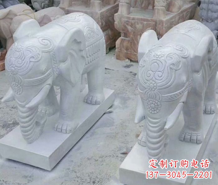 广西高雅雕塑招财石雕大象