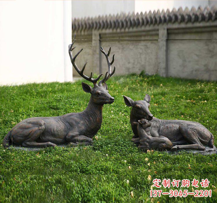 广西精美梅花鹿铜雕