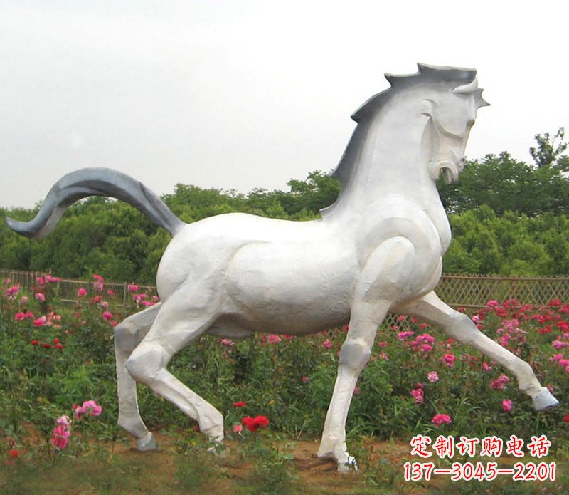 广西中领雕塑精致的动物石雕马