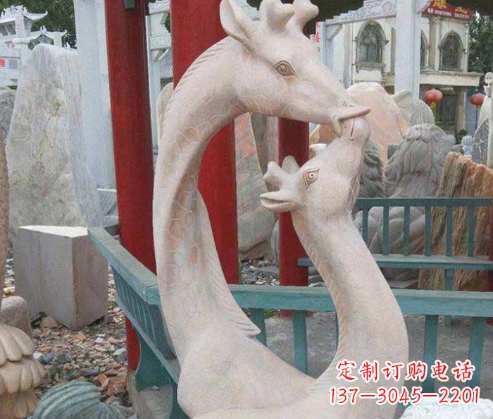 广西中领雕塑-母子鹿动物石雕
