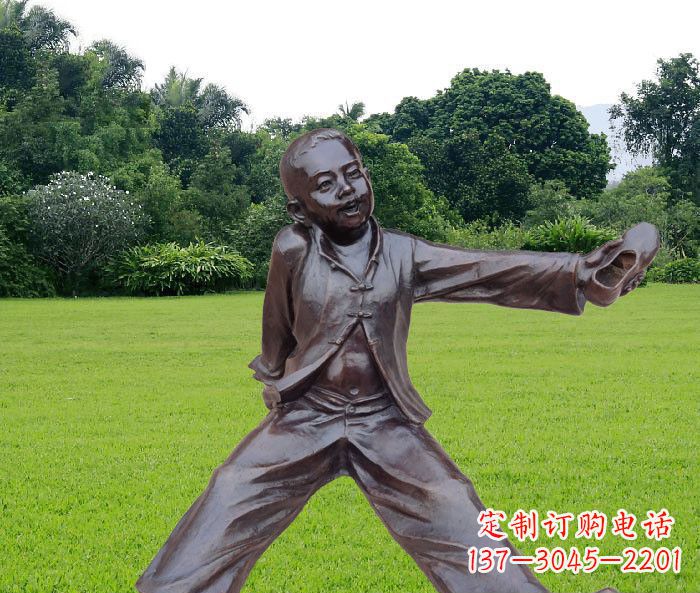 广西优雅动人的儿童铜雕