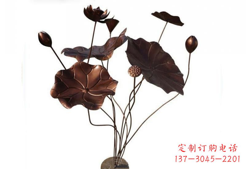 广西传承经典,锻铜荷花雕塑
