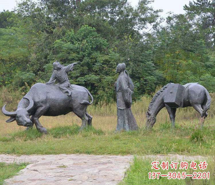 广西公园杜牧人物小品铜雕