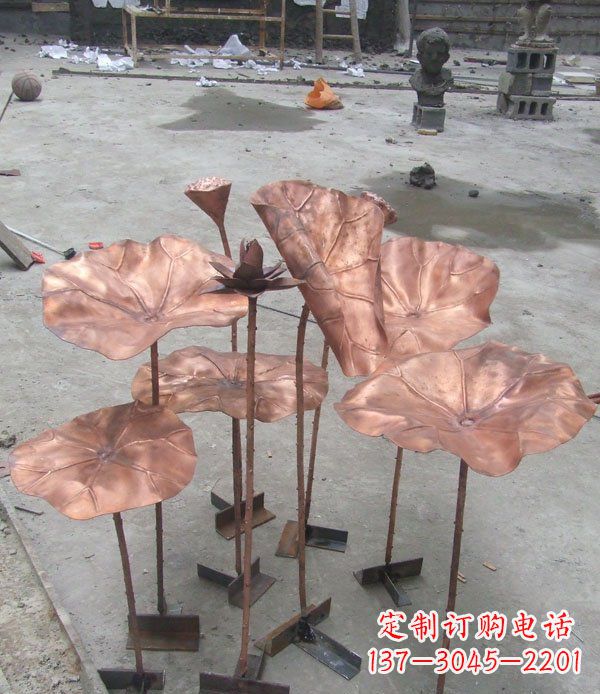 广西中领雕塑荷花锻铜雕塑