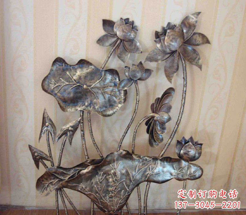 广西中领雕塑精美莲花锻铜雕塑景观