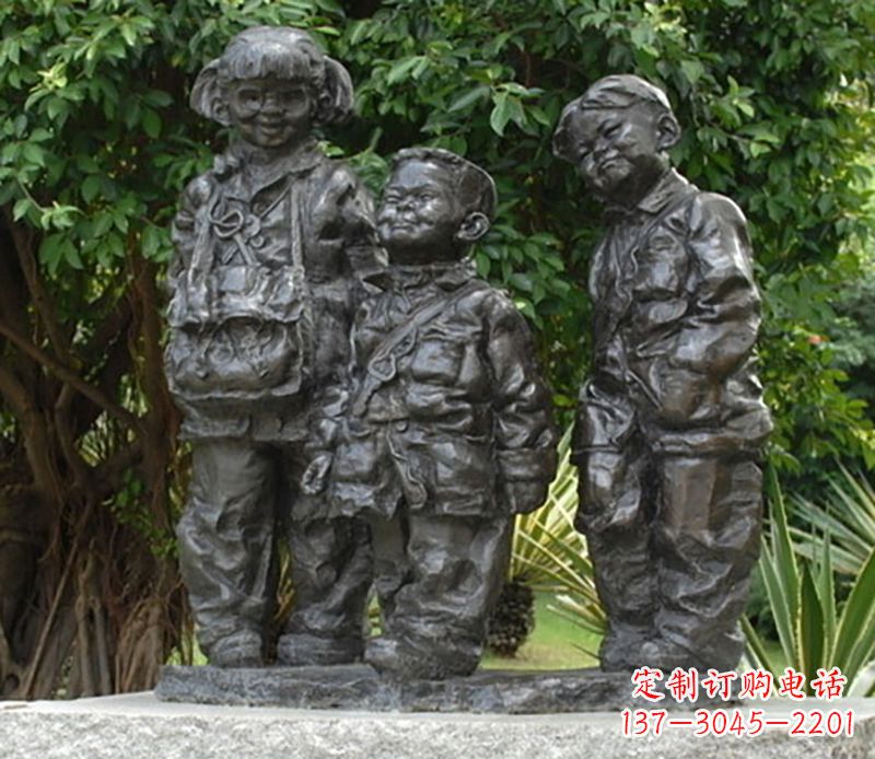 广西中领雕塑可爱儿童铜雕欣赏