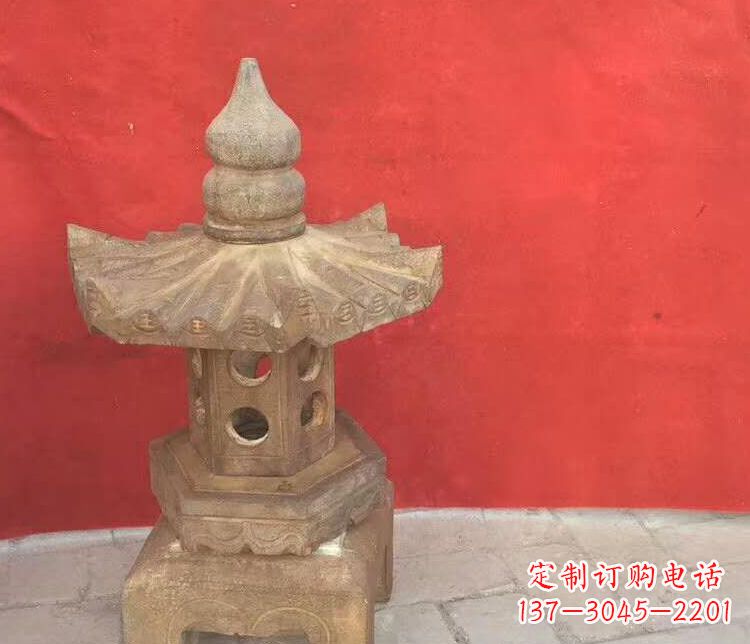 广西公园仿古石灯石雕