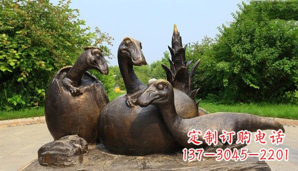 广西公园仿真恐龙铜雕