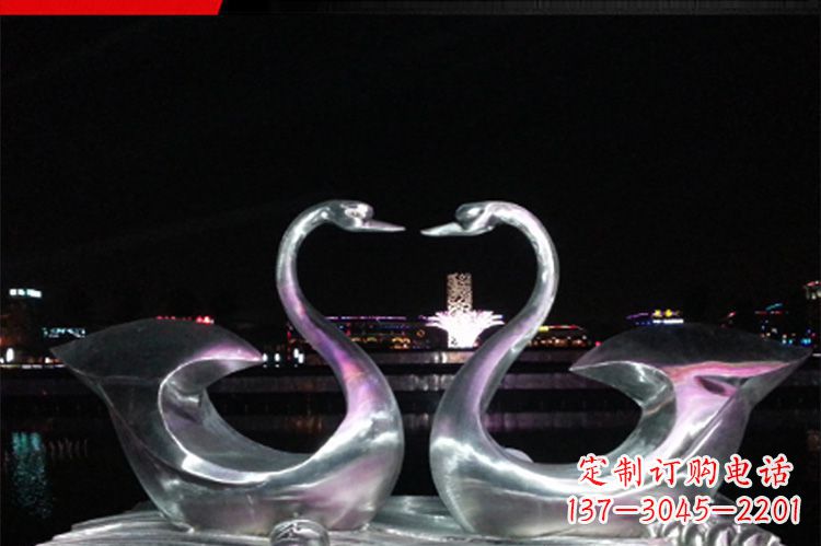 广西中领雕塑定制不锈钢仙鹤雕塑