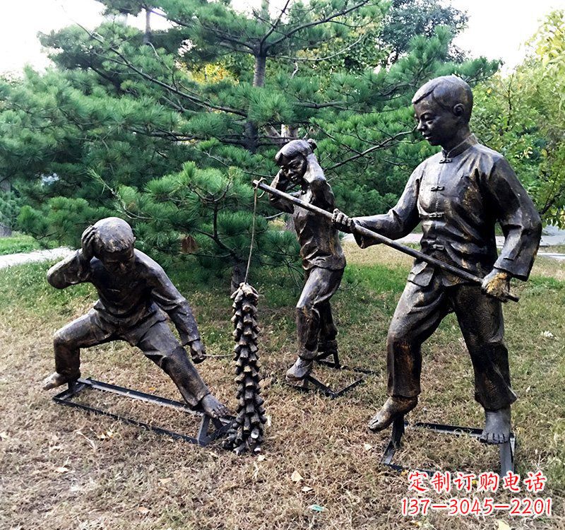 广西优雅精致的儿童铜雕
