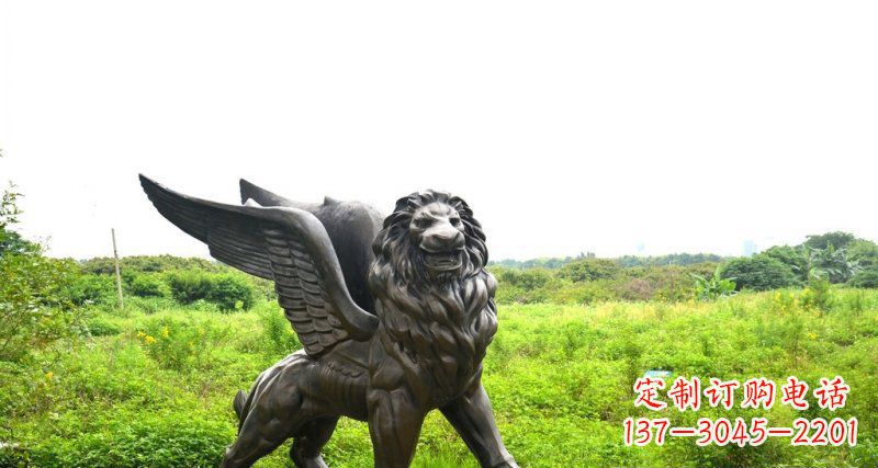 广西公园飞狮动物铜雕