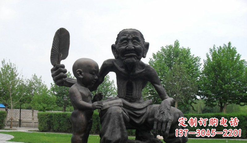 广西温馨老人铜雕