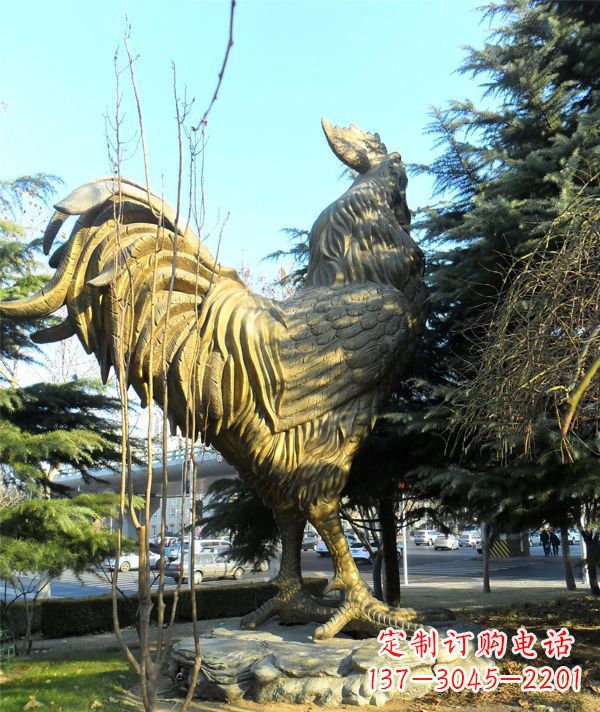 广西艺术级公鸡大型铜雕