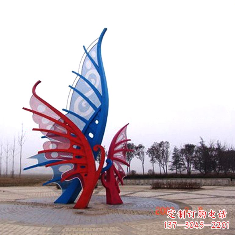 广西精美蝴蝶不锈钢景观雕塑