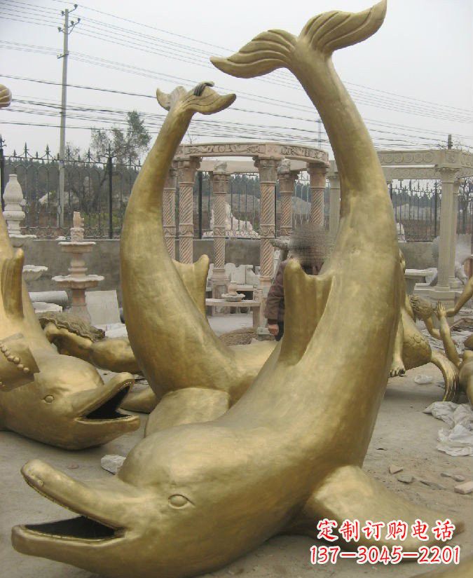 广西海豚铜雕 精美装饰