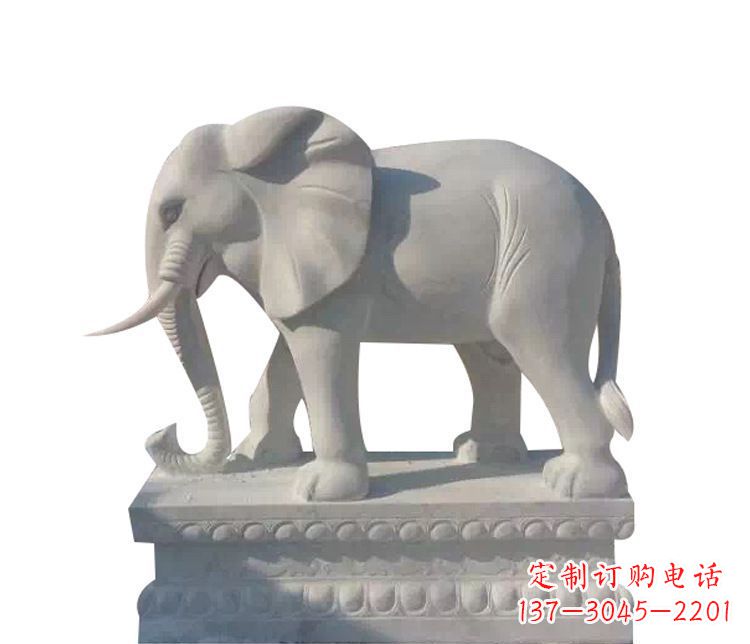广西优质汉白玉大象动物石雕