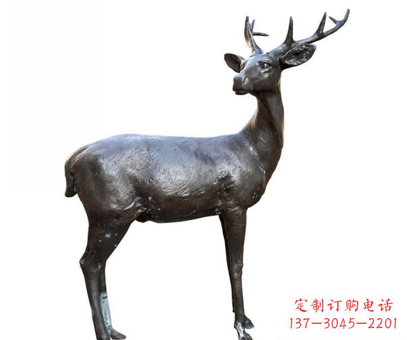 广西铜雕回头鹿动物雕塑