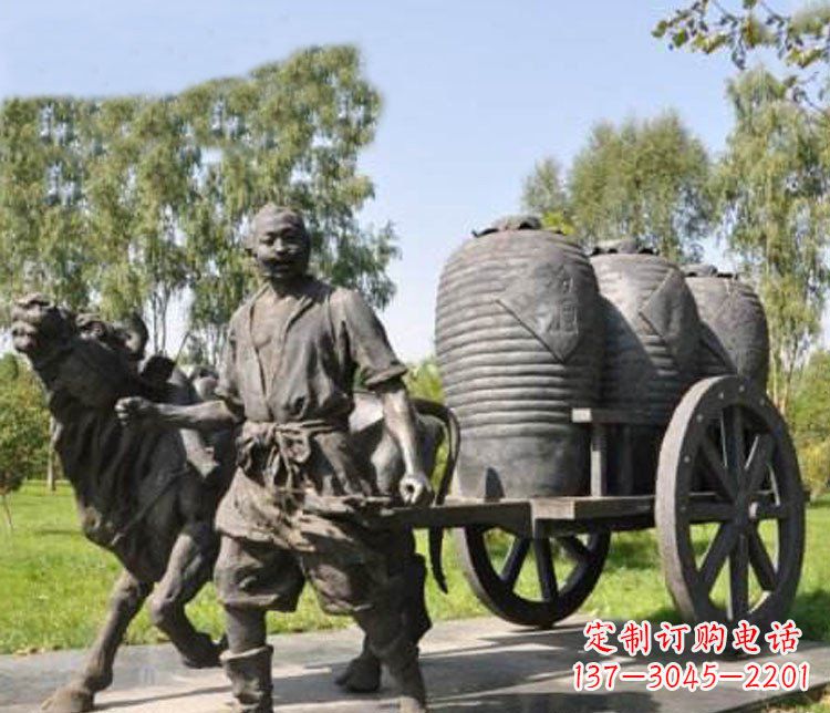 广西唯美牛车铜雕