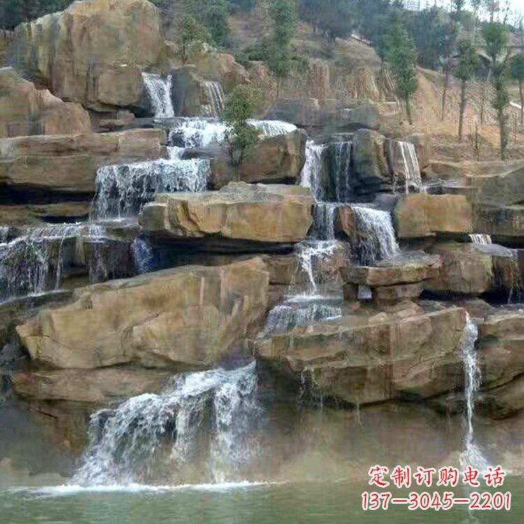 广西中领雕塑公园假山流水景观雕塑