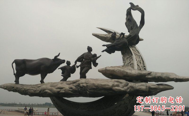 广西非凡爱恋不锈钢牛郎织女雕塑