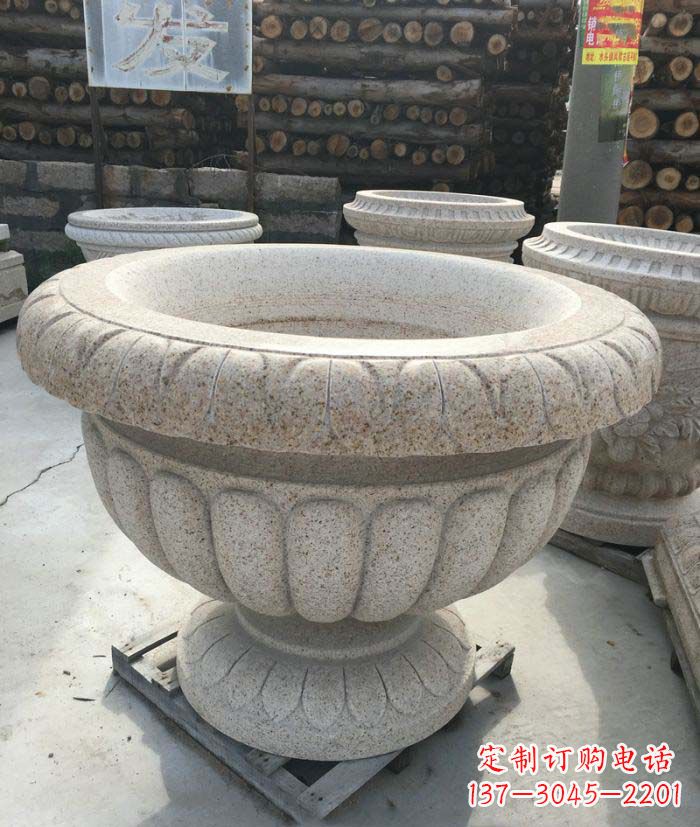 广西高质量大理石花盆石雕