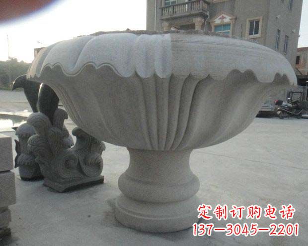 广西高端大理石花盆雕塑